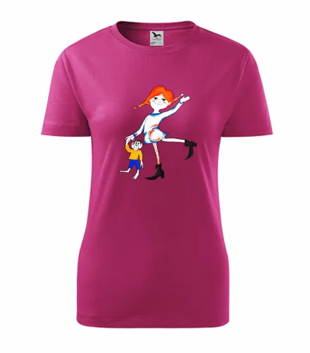 Purpurové dámské tričko Pipi Dlouhá Punčocha