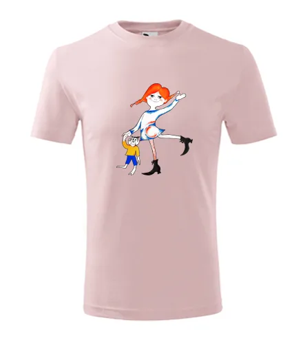 Růžové dětské tričko Pipi Dlouhá Punčocha