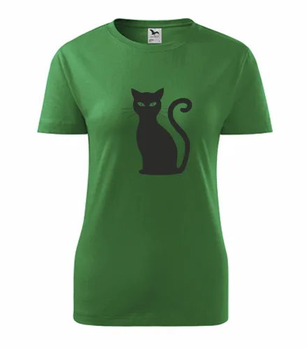 Zelené dámské tričko s kočkou 7