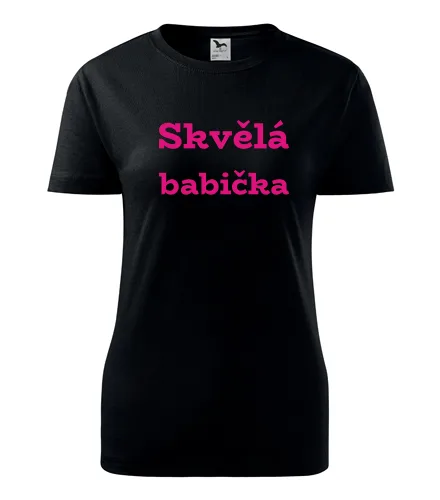 Černé dámské tričko Skvělá babička