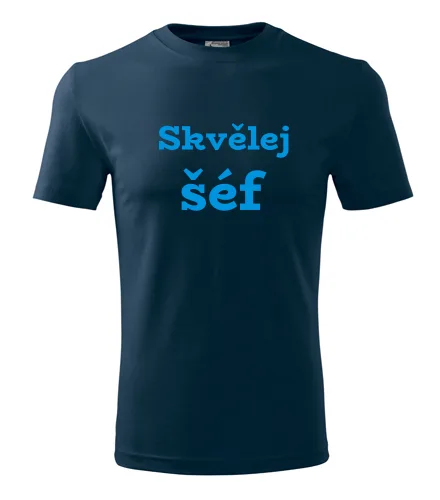 Tmavě modré tričko Skvělej šéf