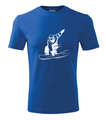 Modré tričko snowboardista