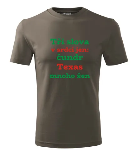 Army tričko Tři slova v srdci jen