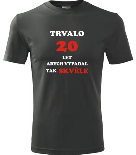 trička s potiskem Grafitové tričko Trvalo 20 let 