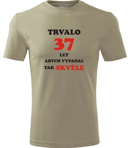 trička s potiskem Khaki tričko trvalo 37 let 