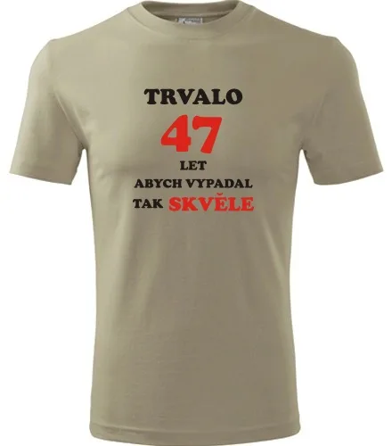 trička s potiskem Khaki tričko trvalo 47 let 