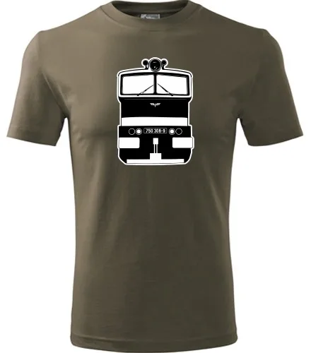 trička s potiskem Army tričko s lokomotivou Brejlovec 750.308 