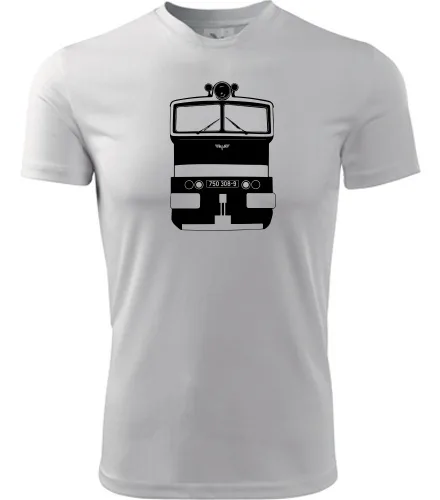 trička s potiskem Bílé tričko s lokomotivou Brejlovec 750.308 