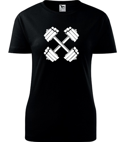 Černé dámské tričko s činkami