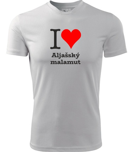 Bílé dětské tričko I love Aljašský malamut