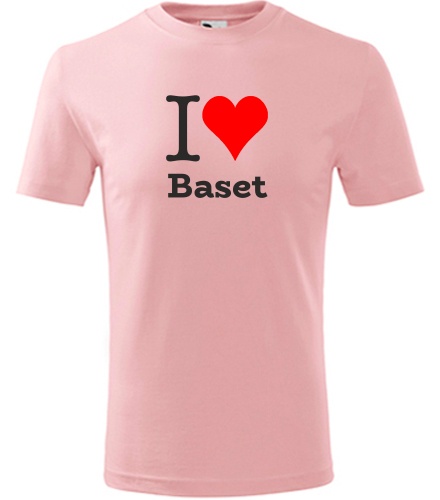 Růžové dětské tričko I love Baset
