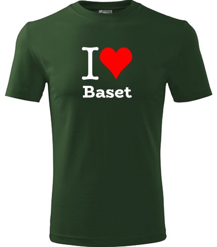 Lahvově zelené tričko I love Baset