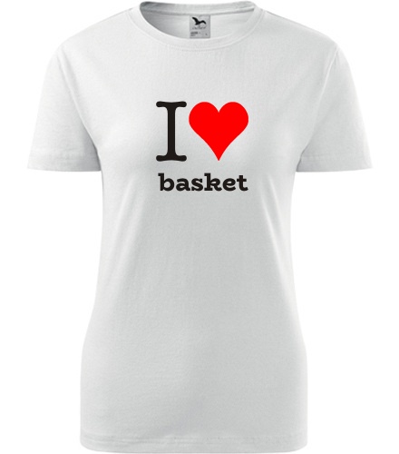 Bílé dámské tričko I love basket