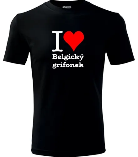 trička s potiskem Dětské tričko I love Belgický grifonek - novinka
