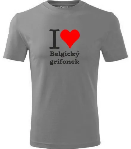 trička s potiskem Tričko I love Belgický grifonek - novinka