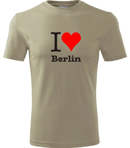 Khaki tričko I love Berlin