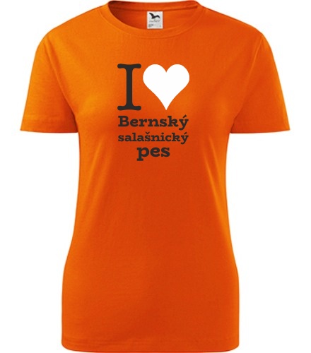 Oranžové dámské tričko I love Bernský salašnický pes