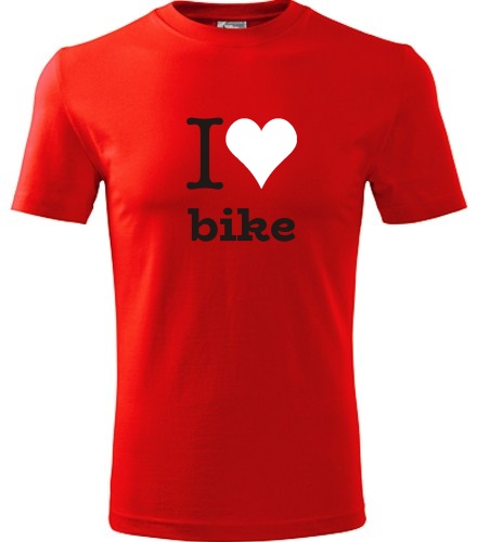 Červené tričko I love bike