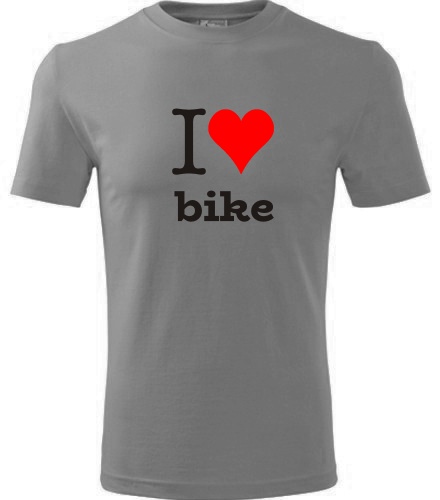 Šedé tričko I love bike