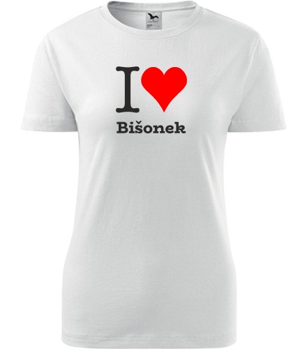 Bílé dámské tričko I love Bišonek