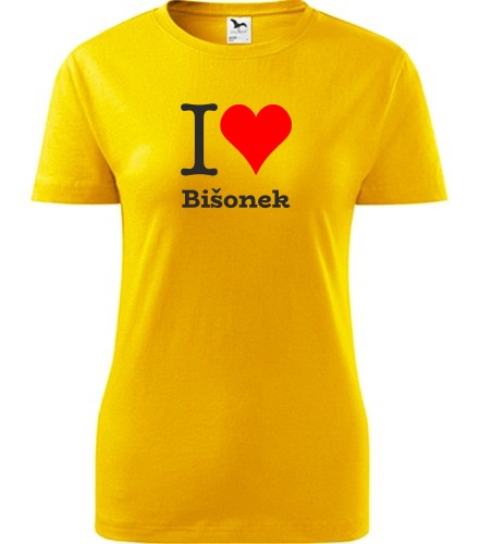 Žluté dámské tričko I love Bišonek
