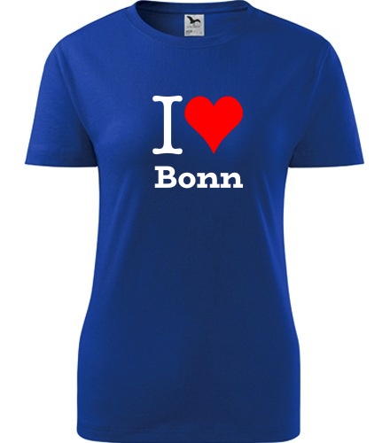 Modré dámské tričko I love Bonn
