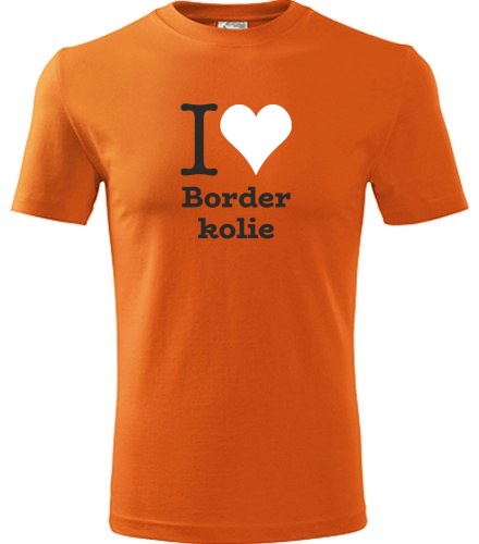 Oranžové tričko I love Border kolie