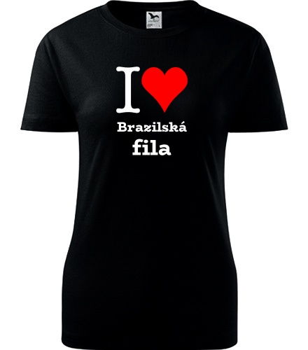 Černé dámské tričko I love Brazilská fila