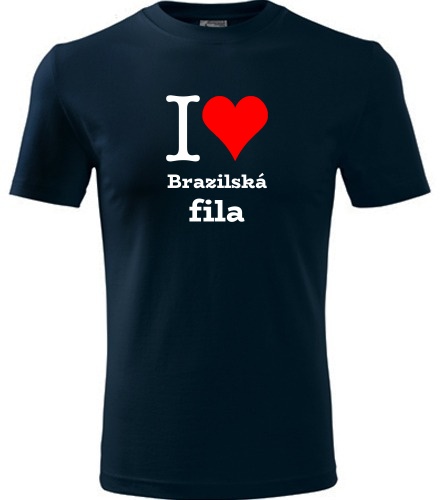 Tmavě modré dětské tričko I love Brazilská fila