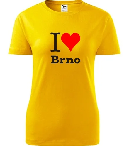 trička s potiskem Žluté dámské tričko I love Brno 