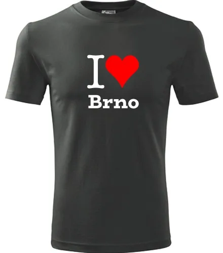 trička s potiskem Grafitové tričko I love Brno  