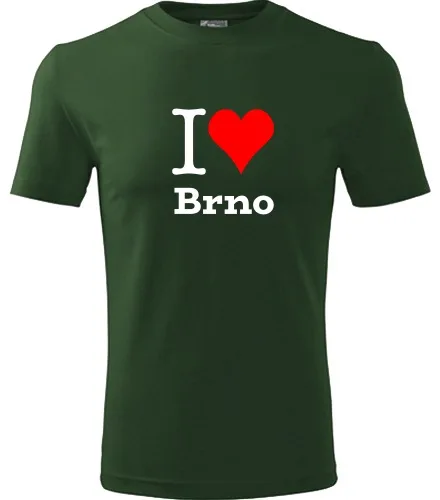 trička s potiskem Lahvově zelené tričko I love Brno  