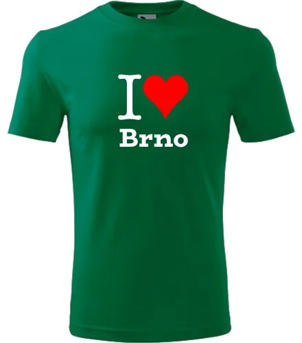 trička s potiskem Zelené tričko I love Brno  