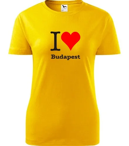 Žluté dámské tričko I love Budapest