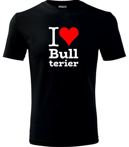 Černé dětské tričko I love Bullterier