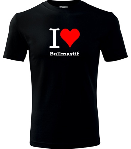 Černé dětské tričko I love Bullmastif