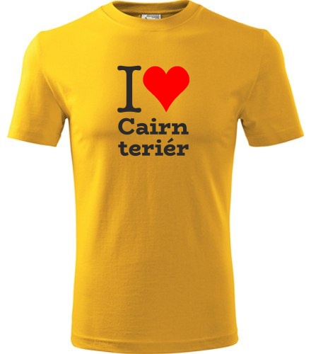 Žluté dětské tričko I love Cairn teriér