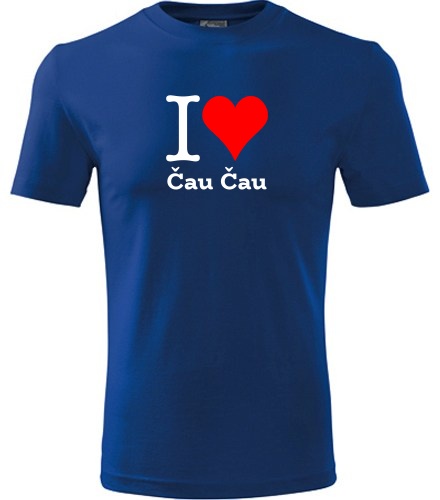 Modré dětské tričko I love Čau Čau