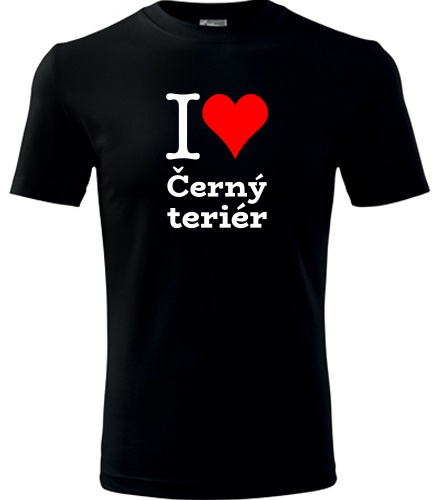 Černé dětské tričko I love Černý teriér