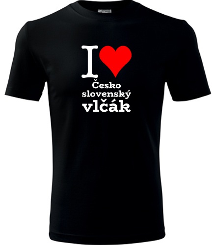 Černé tričko I love Československý vlčák