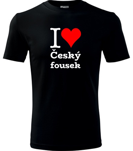 Černé dětské tričko I love Český fousek
