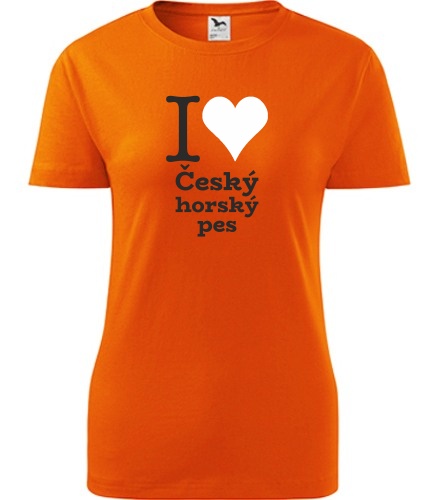 Oranžové dámské tričko I love Český horský pes