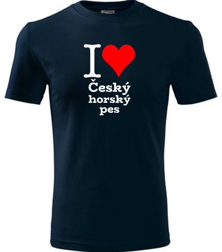 Tmavě modré tričko I love Český horský pes