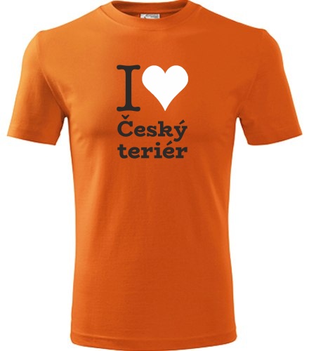 Oranžové dětské tričko I love Český teriér