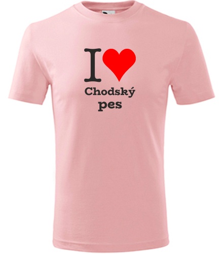 Růžové dětské tričko I love Chodský pes