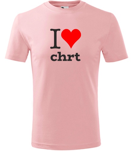 Růžové dětské tričko I love chrt