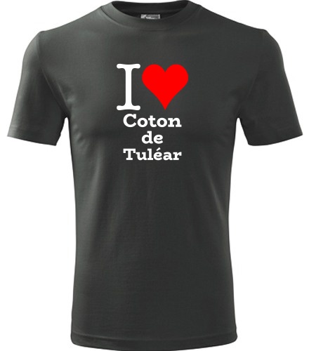 Grafitové tričko I love Coton de Tuléar