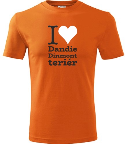 Oranžové tričko I love Dandie Dinmont teriér