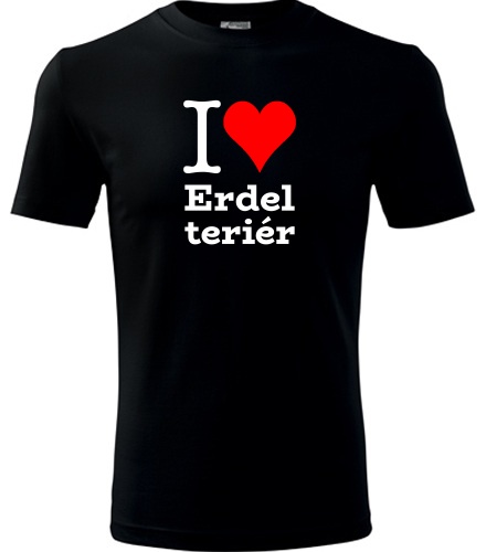 Černé dětské tričko I love Erdel teriér