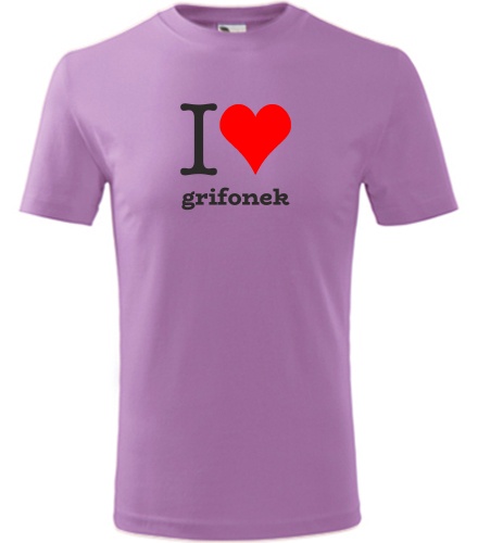 Fialové dětské tričko I love grifonek